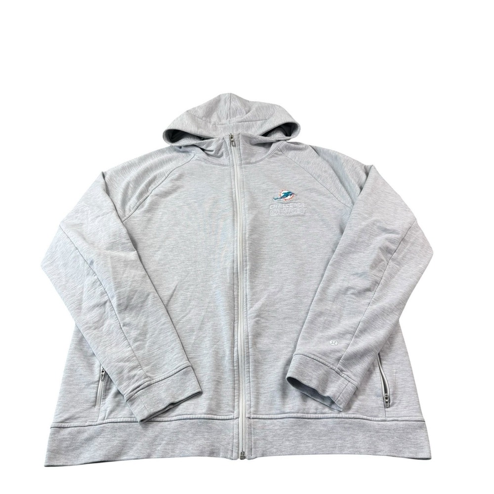 Lululemon Gray Team Issued Full Zip Miami Dolphins Hooded Men's‎ Sweater Size XL